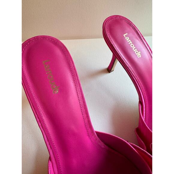 Larroudé Colette Ruffle Slide Sandal Magenta Pink Women’s Size 11 - Picture 11 of 12